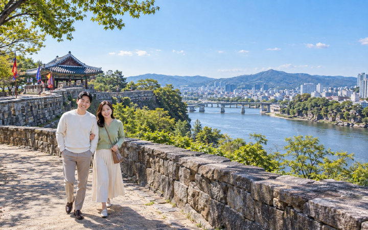 진주성 성곽 (AI 연출 이미지)