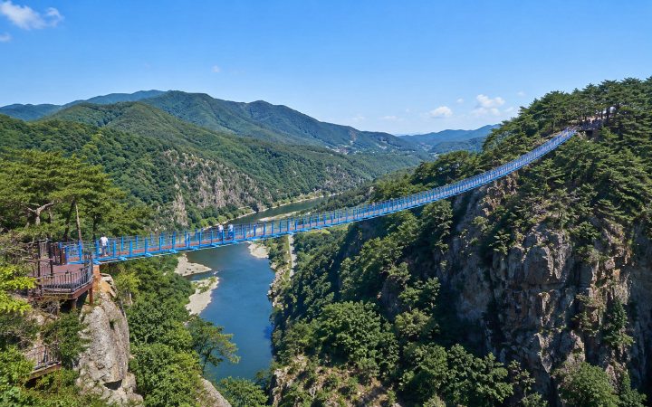 원주 소금산 출렁다리 (AI 연출 이미지)